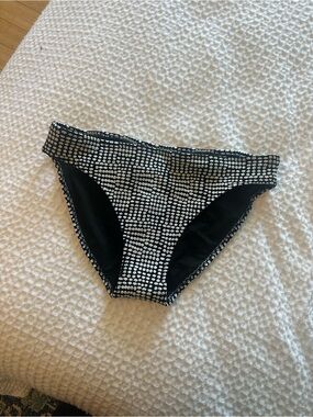 AERIE Black & White Dot Bikini Bottoms